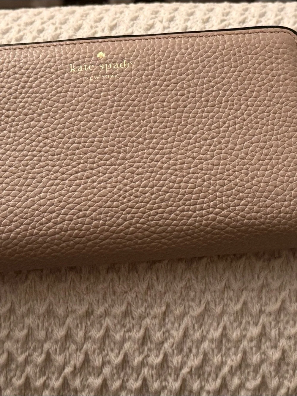 kate spade ♠️ Pebbled Leather Zip Wallet